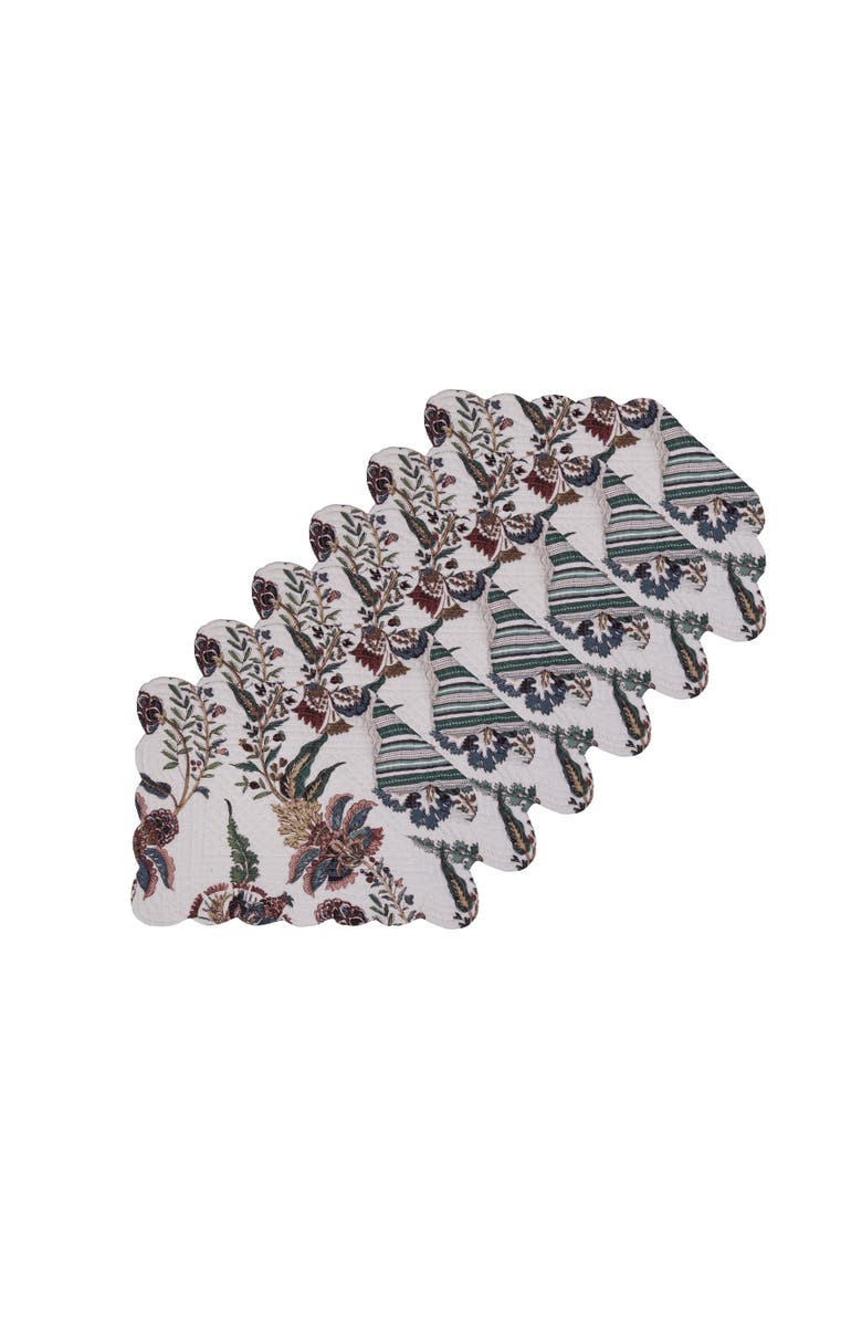 C&F Home Braelyn 100% Cotton Quilted Set of 6 Placemats 13" x 19", Main, color, Purple