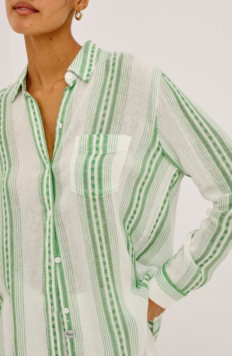 Rails Charli Stripe Linen Blend Button-Up Shirt, Alternate, color, Margarita Stripe