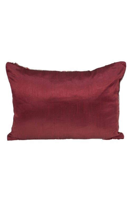 Parkland Collection Adara Embroidered Throw Pillow In Multi Red