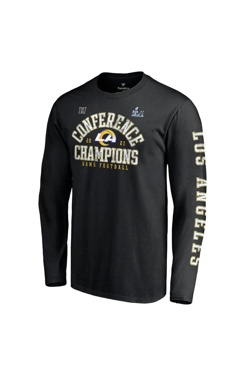 FANATICS Men's Fanatics Branded Black Los Angeles Rams 2021 NFC Champions Vintage Long Sleeve T-Shirt, Alternate, color, 