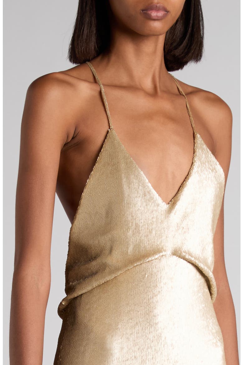 tom ford rose gold dress AW 2004 Gucci by Tom Ford pink gown with tassel fringe SOLD