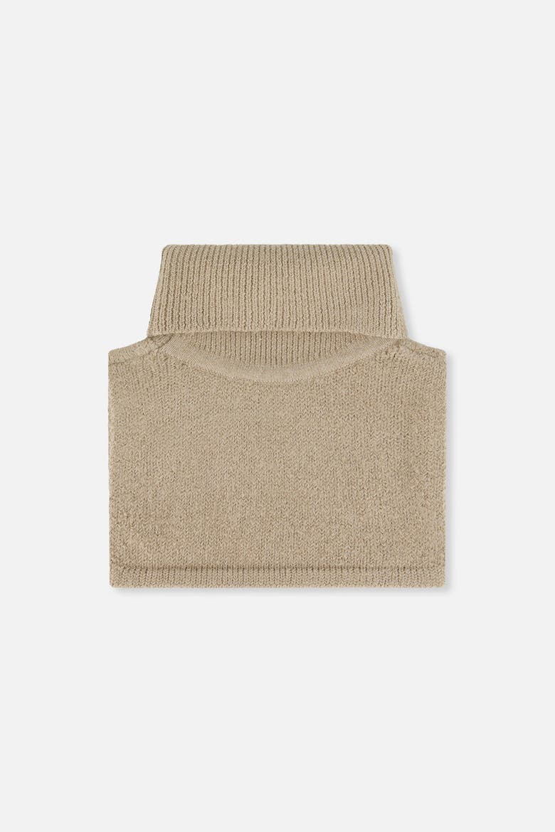 Knit Fleece Lined Foldover Turtle Neckwarmer, Alternate, color, Light Taupe
