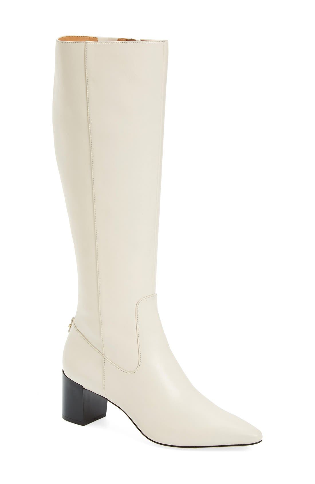 Nolina Tall Boot, Main, color, SOFT WHITE LEATHER