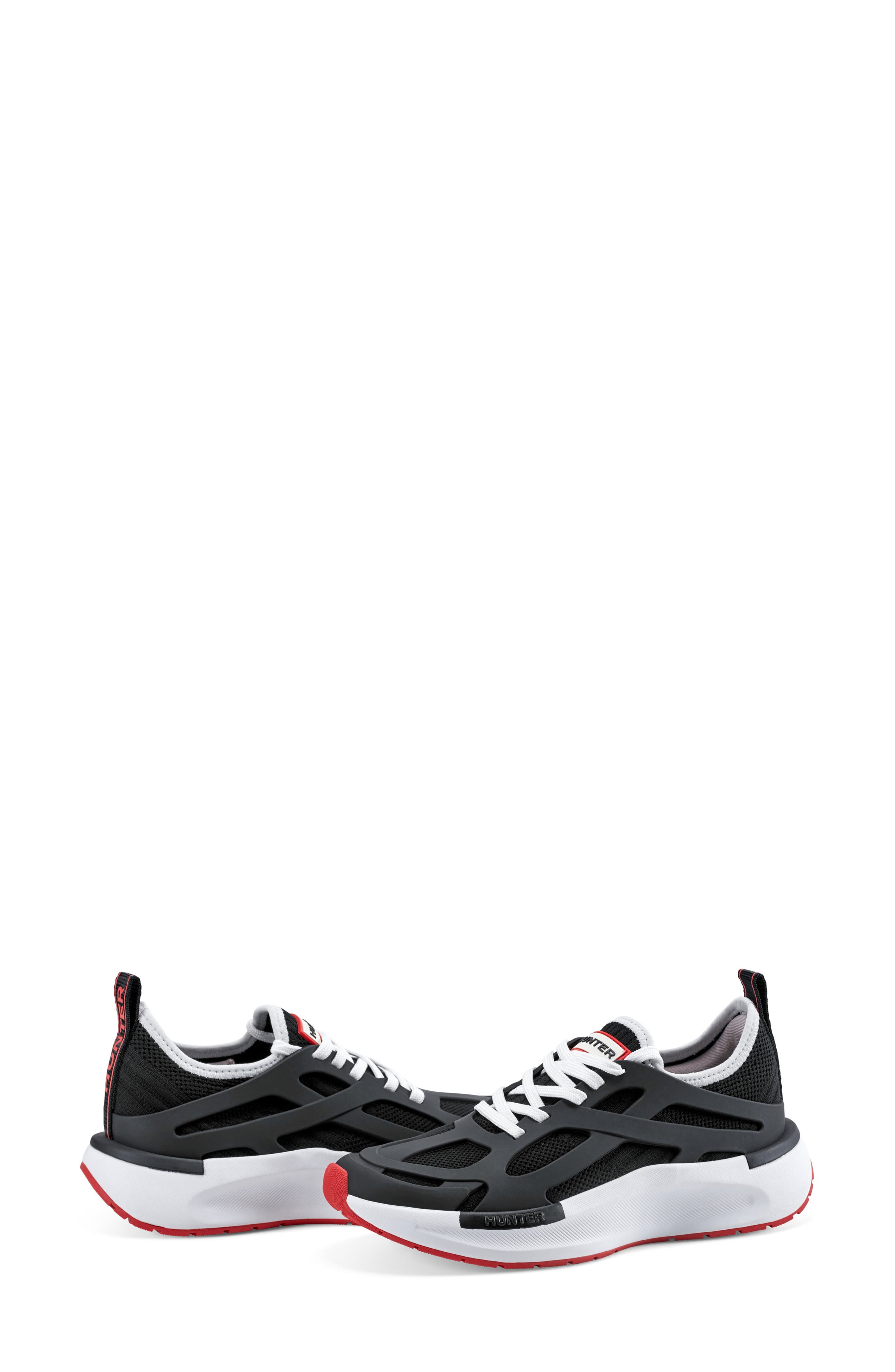 Hunter Tulip Sneaker, Alternate, color, Black/ Black/ Black/ White