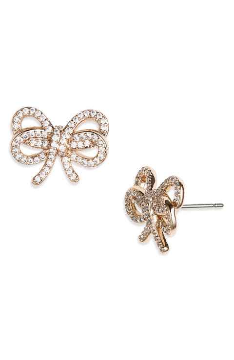 bow meets girl pavé stud earrings
