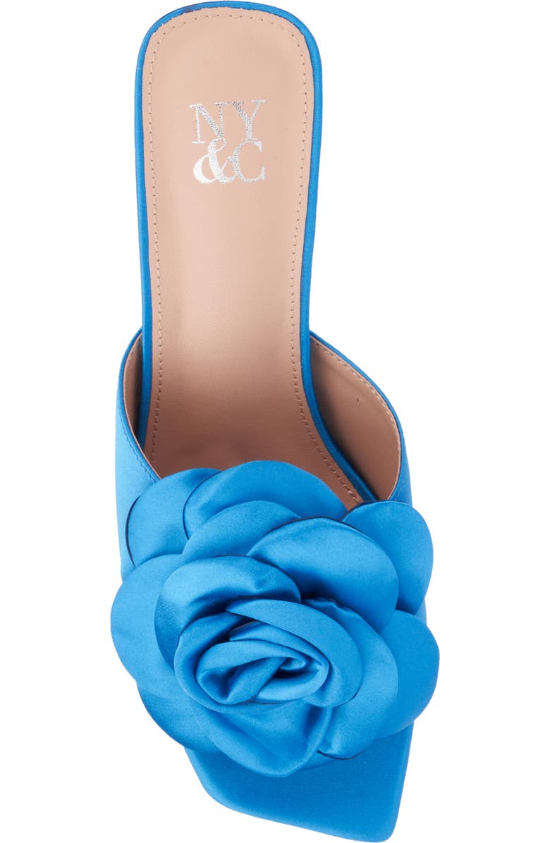 NEW YORK AND COMPANY Gardenia Flower Sandal, Alternate, color, Vivid Blue