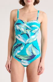 JANTZEN Flora Bandeau One Piece Swimsuit