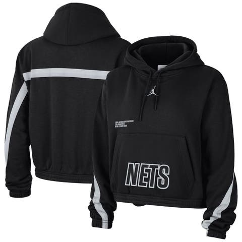 Women's Jordan Brand Black Brooklyn Nets Courtside Statement Edition Pullover Hoodie