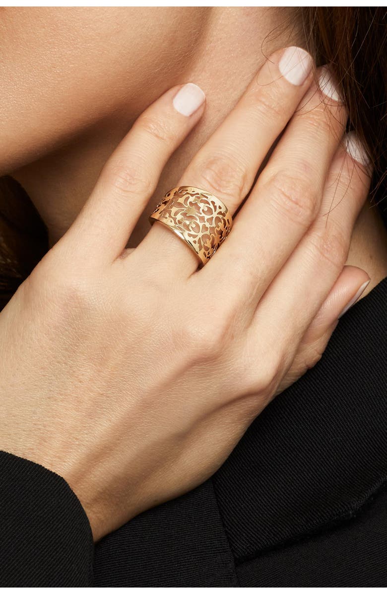 Oradina 14K Yellow Gold Love Lace Ring, Alternate, color, Yellow Gold