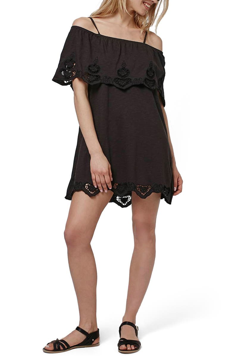 Topshop Cutwork Trim Strappy Sundress, Main, color, 