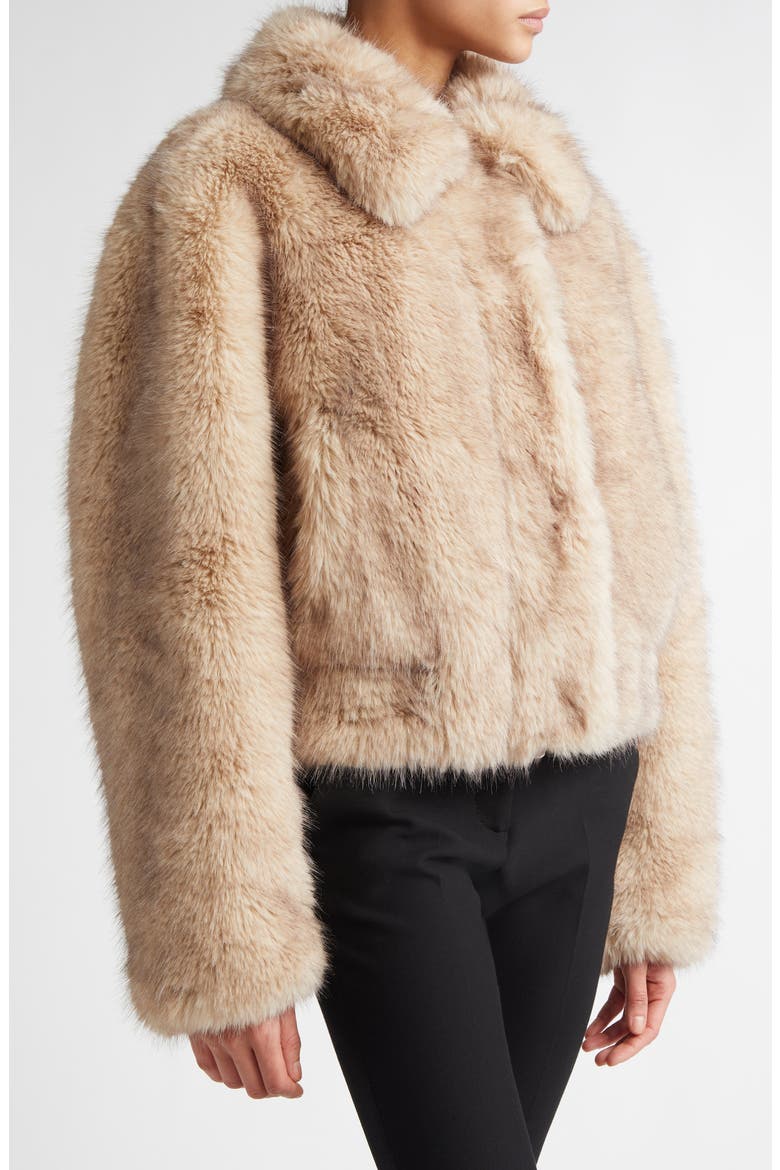 Lena Faux Fur Crop Jacket, Alternate, color, NATURAL