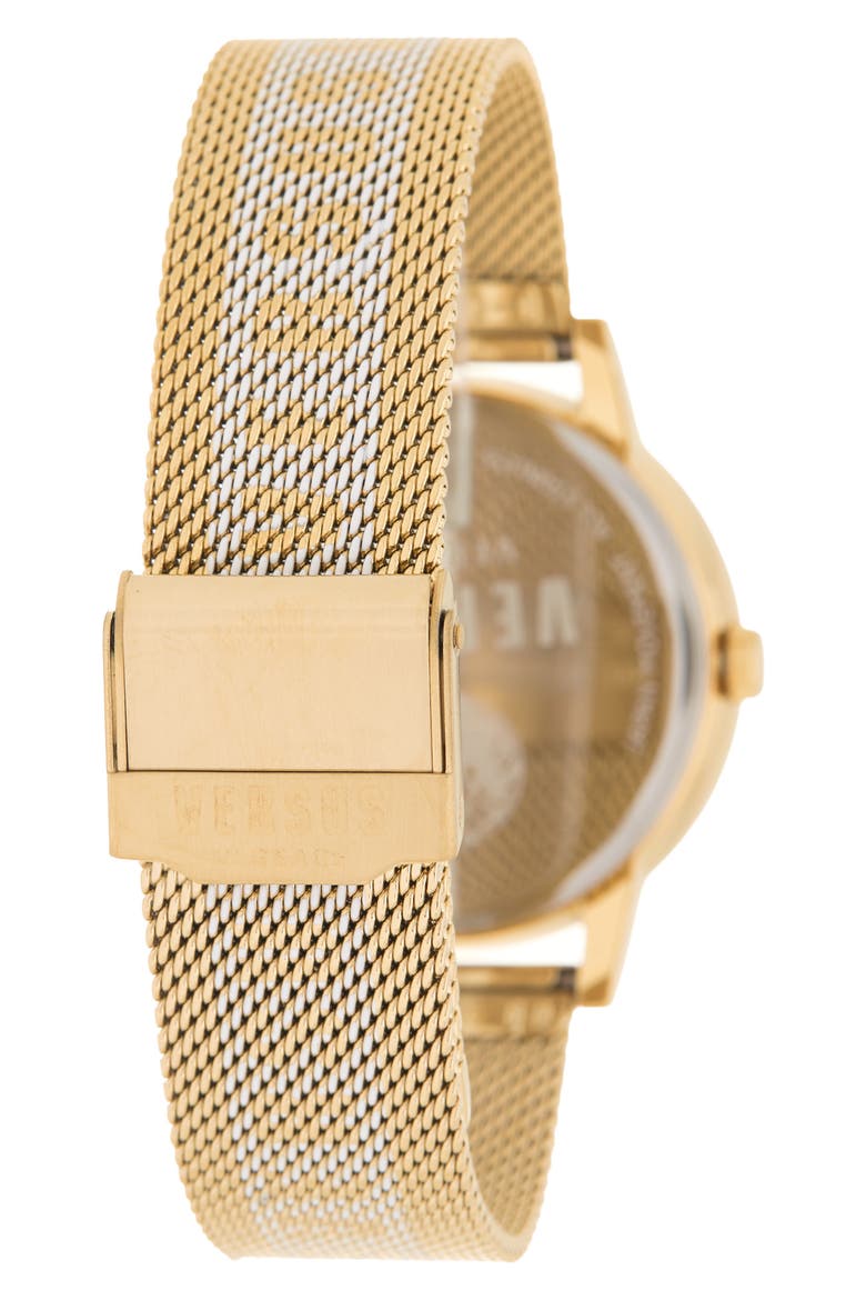 Men's Three-Hand Quartz Mesh Strap Watch, 38mm, Alternate, color, GOLD