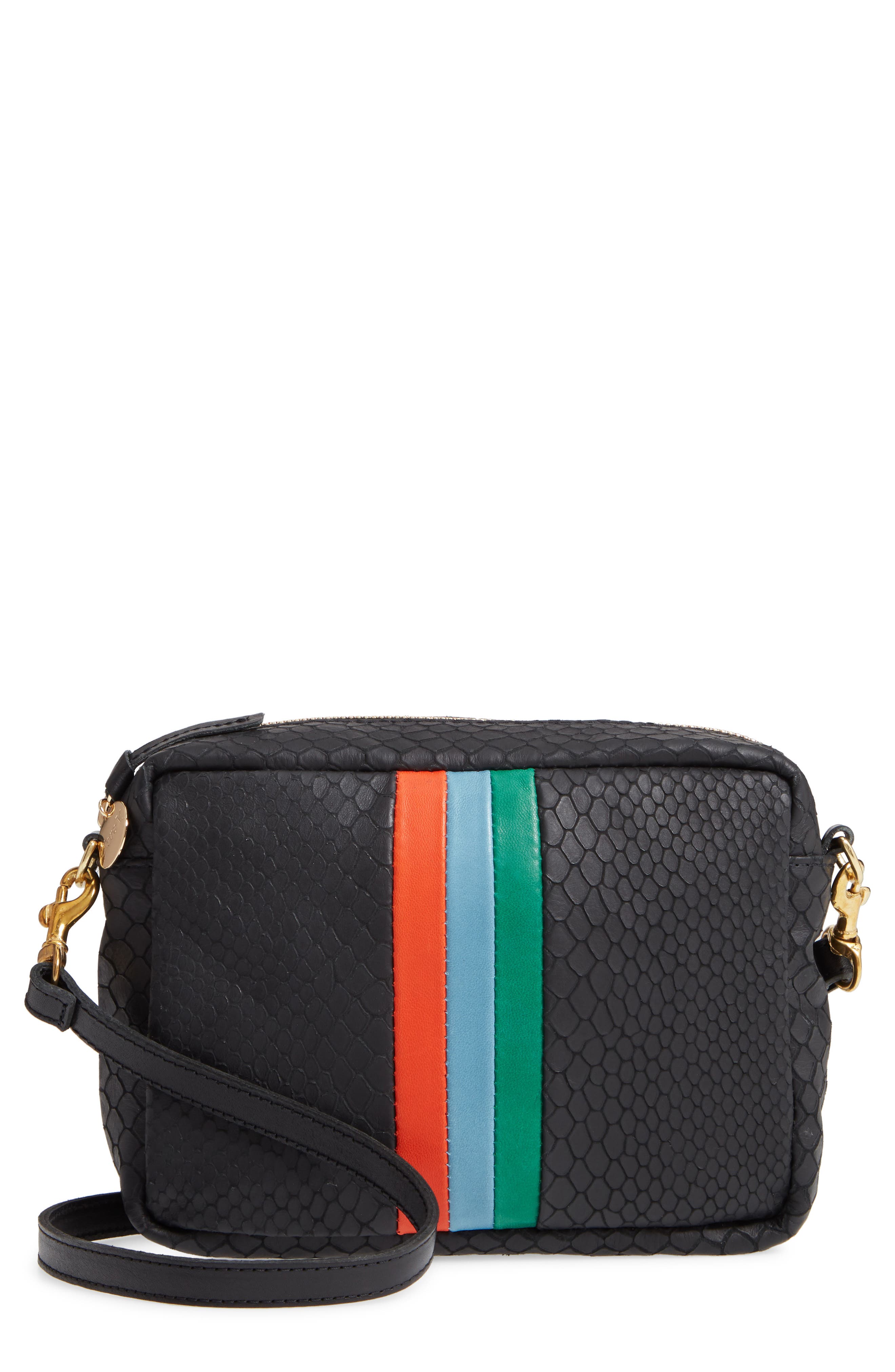 Clare V. Midi Sac Embossed Leather Crossbody Bag, Main, color, 