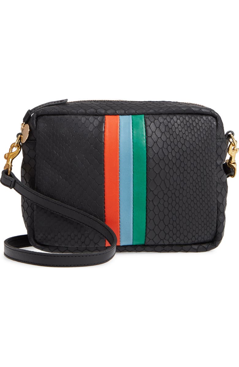 Clare V. Midi Sac Embossed Leather Crossbody Bag, Main, color,