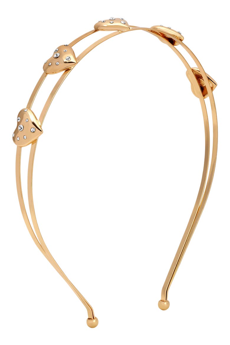 Love Embellished Heart Headband, Main, color, GOLD