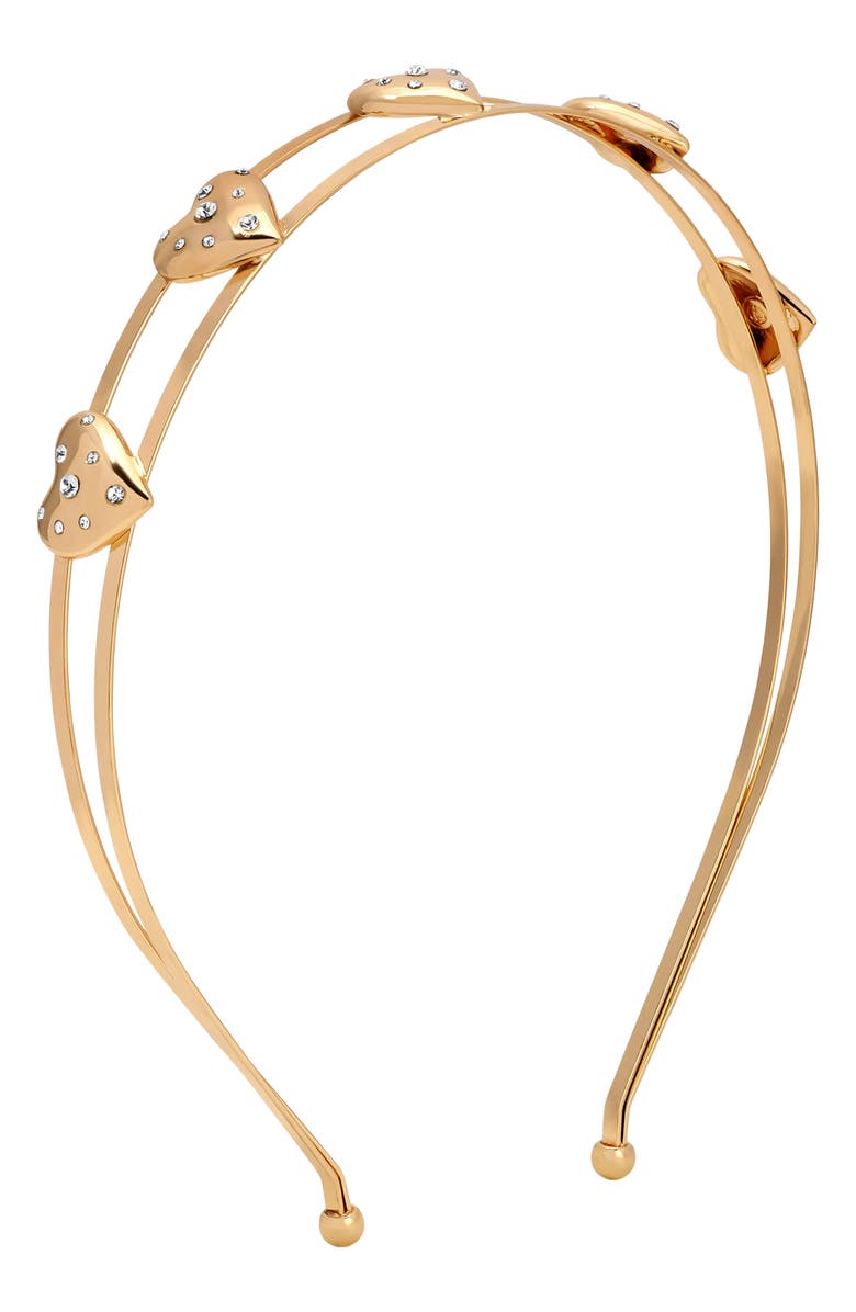 Ettika Love Embellished Heart Headband, Main, color, Gold
