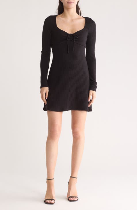 Ribbed Long Sleeve Sweater Dress