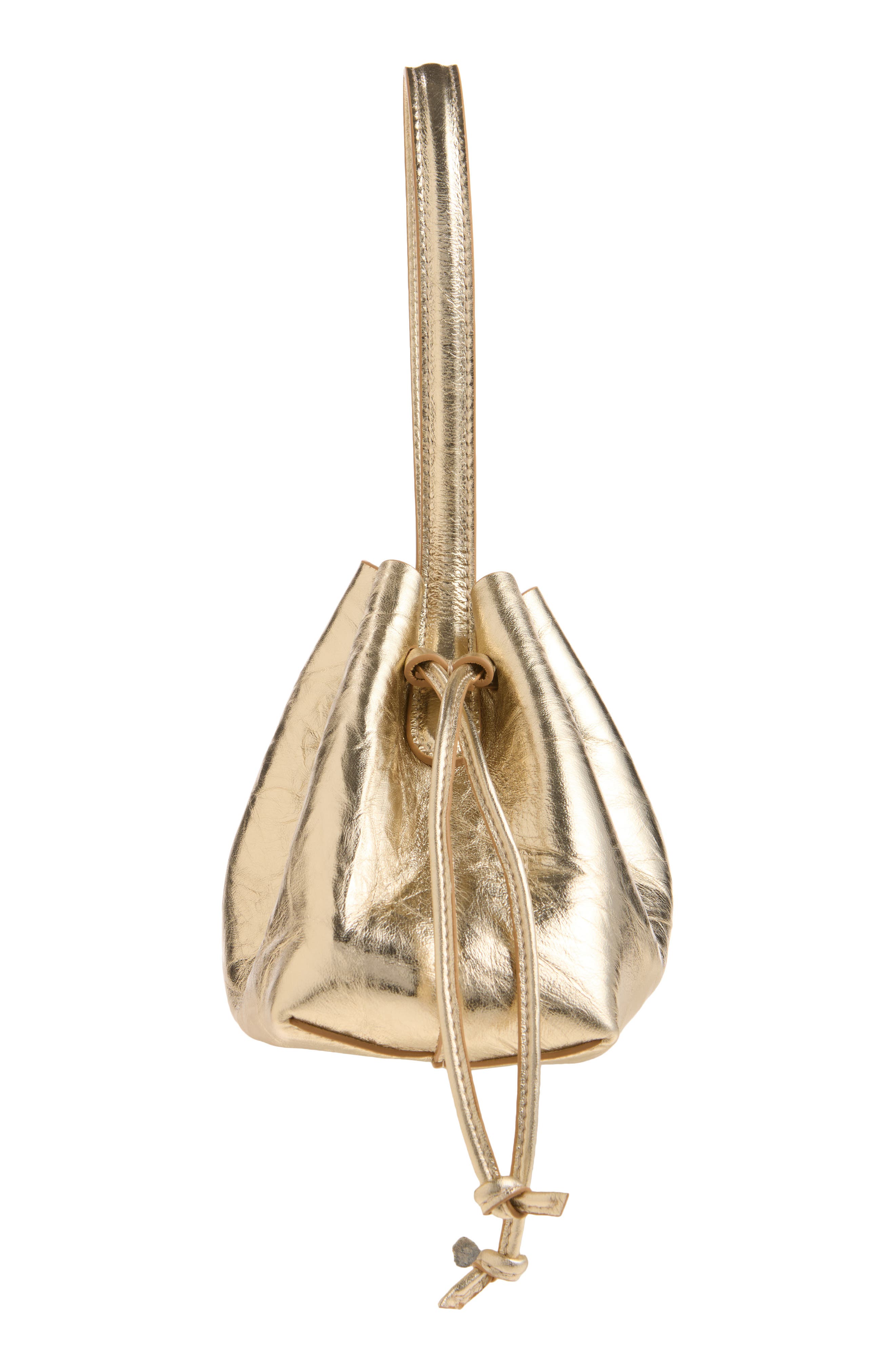Drawstring Pouchette, Alternate, color, GOLD