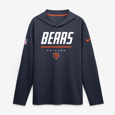Men's Nike Navy Chicago Bears Big & Tall Sideline Game On Lightweight Hooded Long Sleeve Dri-FIT Top