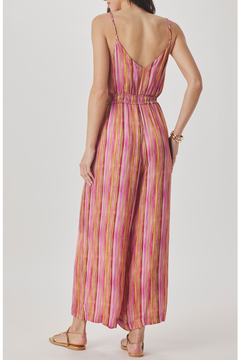 Kelsea Stripe Crop Wide Leg Jumpsuit, Alternate, color, FUCHSIA PINK/ MULTI