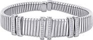 Julianna B. Cubic Zirconia Omega Wide Bangle Bracelet Two-Tone
