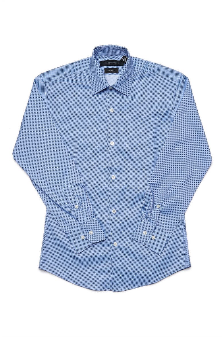 Kids' Geo Print Stretch Dress Shirt, Alternate, color, LIGHT BLUE/ NAVY