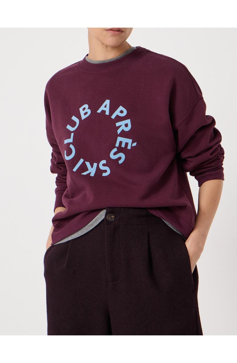 Hush Après Ski Club Graphic Sweatshirt, Alternate, color, Dark Wine Red