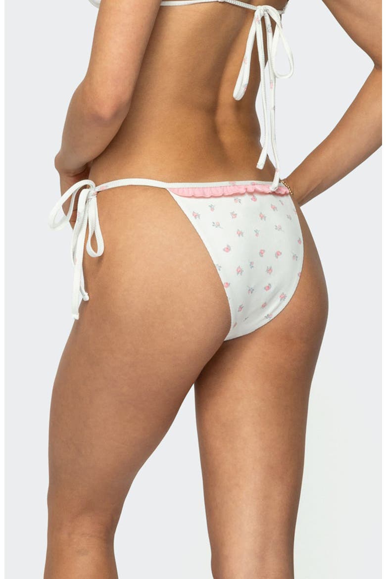 Ira Floral Side Tie Bikini Bottoms, Alternate, color, WHITE