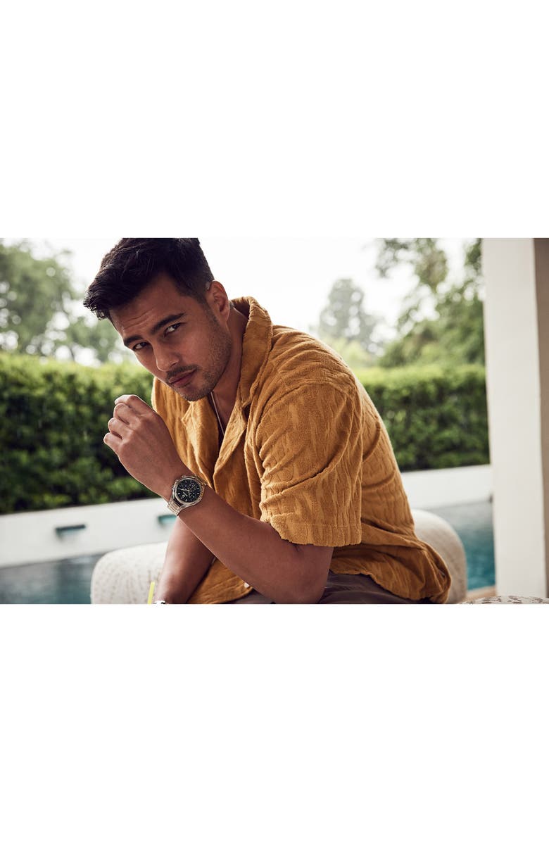 BULOVA Curv Bracelet Chronograph Watch, 44mm, Alternate, color, Silver-Tone