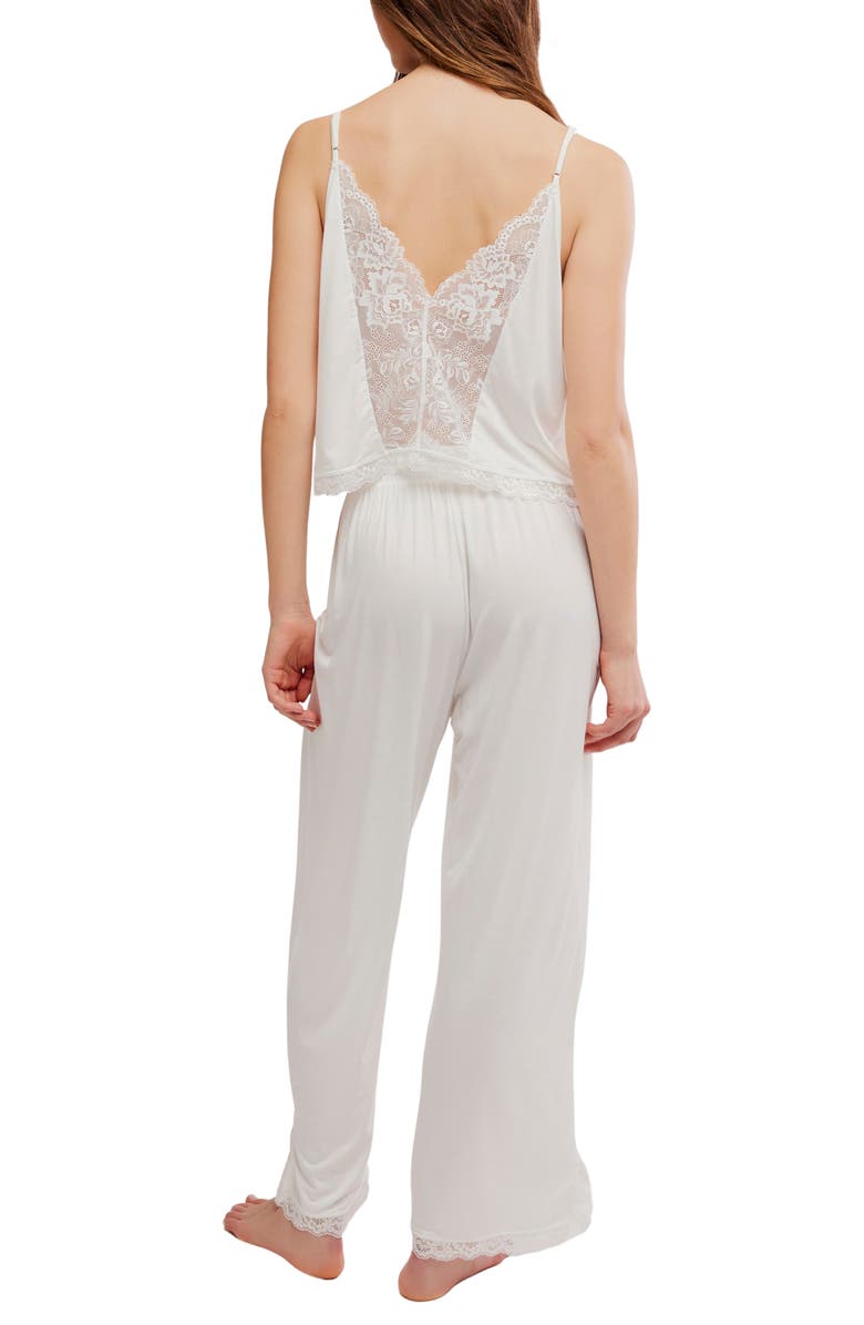 Free People Sleepless Summer Pajamas, Alternate, color, Late Snow Combo