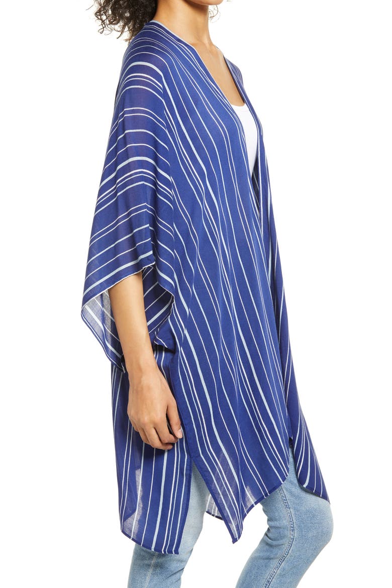 Everyday Printed Ruana, Alternate, color, BLUE JENNA STRIPE