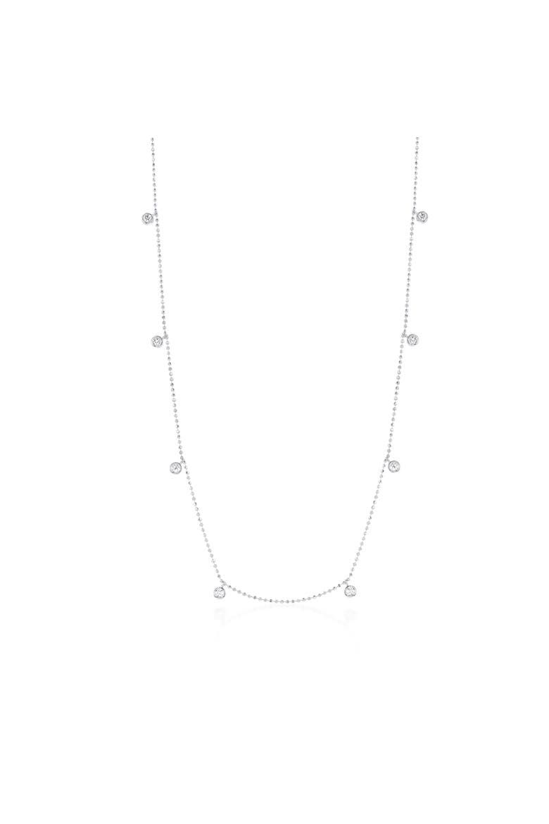 14K White Gold 0.29cttw Diamond Station Necklace, Main, color, White Gold