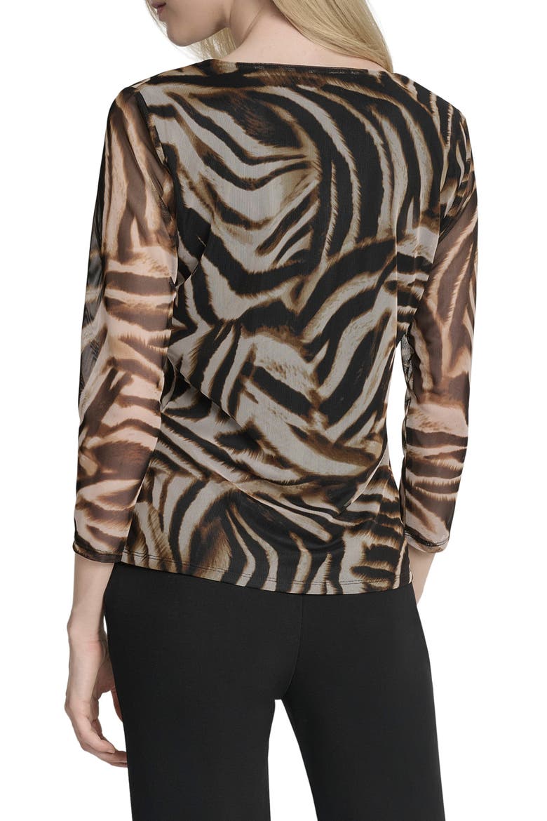 Surplice Mesh Top, Alternate, color, BLURRED ZEBRA