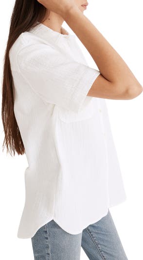 メイドウェル Madewell Lightspun Short-Sleeve Flap-Pocket Shirt レディース シャツ トップス Lig Lightspun Short-Sleeve Flap-Pocket Shirt | Madewell