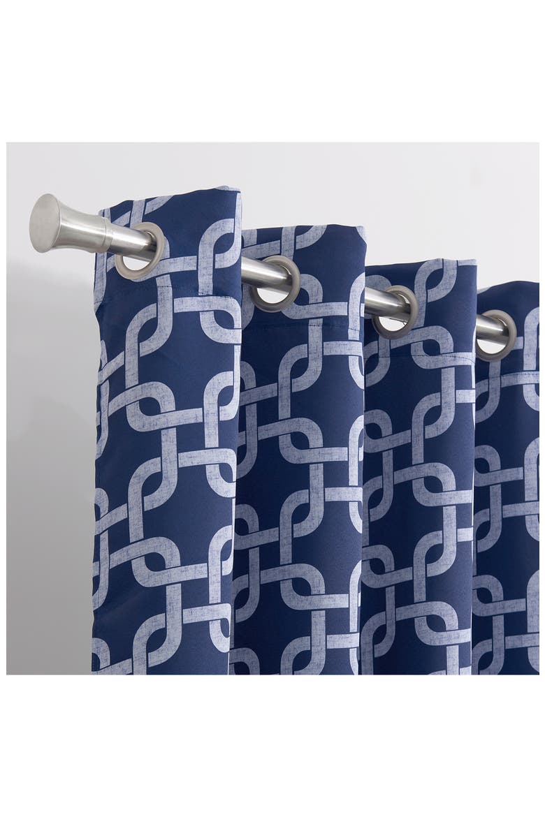 Interlock Single Blackout Panel Curtain, Alternate, color, NAVY
