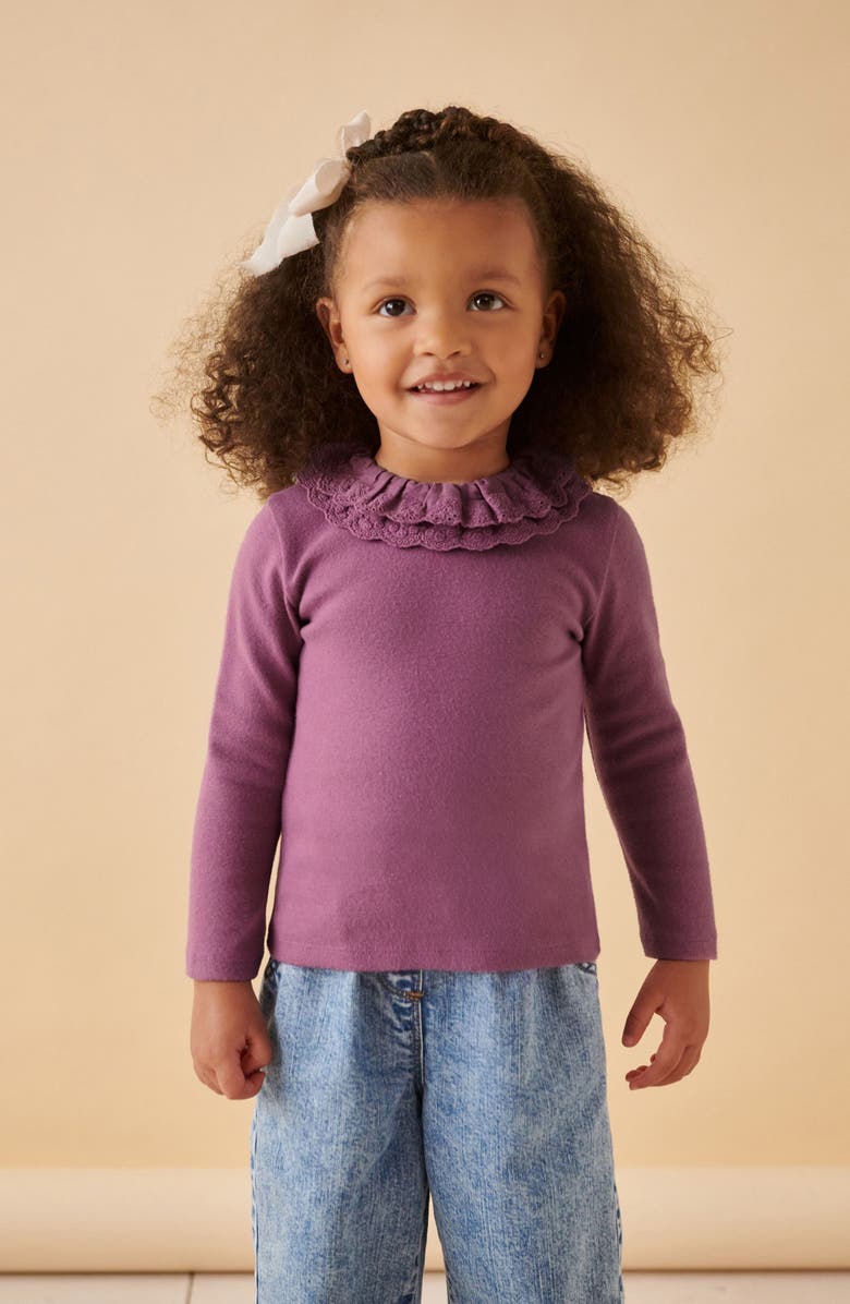 NEXT Kids' Eyelet Accent Cotton Knit Top, Alternate, color, 