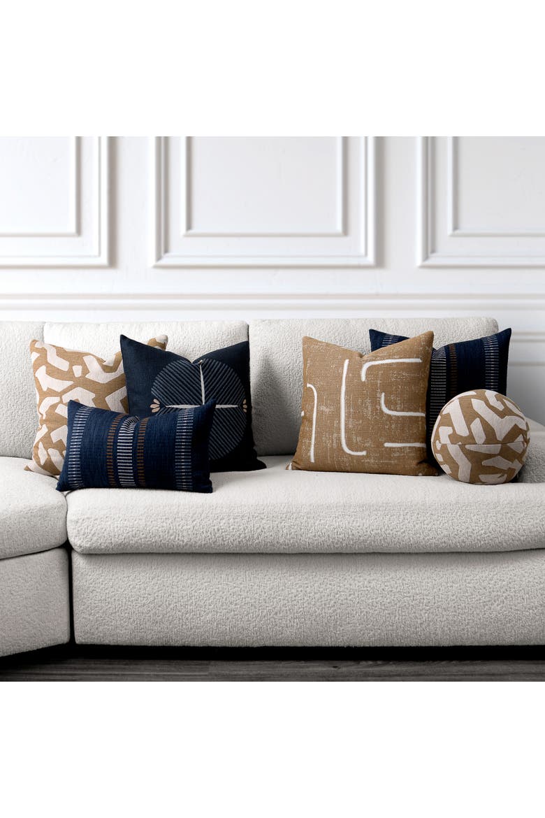 Fascination Caramel Indoor & Outdoor Woven Accent Orb Pillow, Alternate, color, Caramel