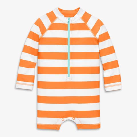 Baby One-Piece Rash Guard In Stripe