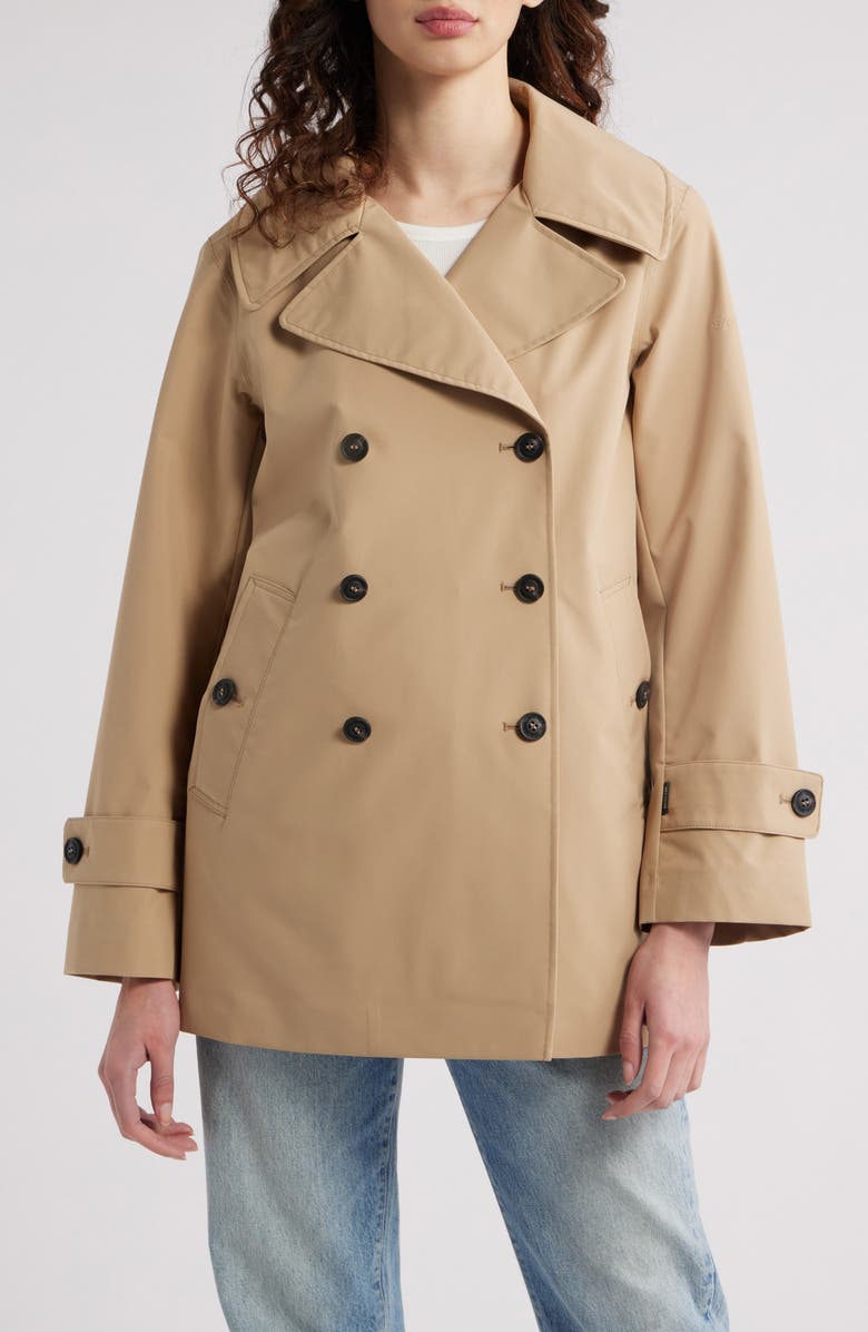 Save The Duck Sofi Water Resistant Trench Coat, Main, color, Stardust Beige