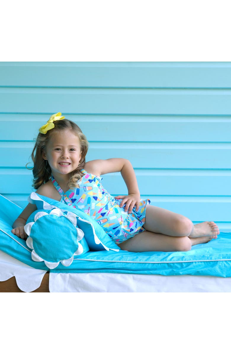Rachel Riley Ice Cream Frill Swimsuit, Alternate, color, Blue