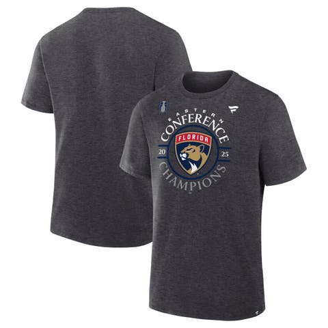Men's Fanatics  Heather Charcoal Florida Panthers 2025 Eastern Conference Champions Locker Room T-Shirt