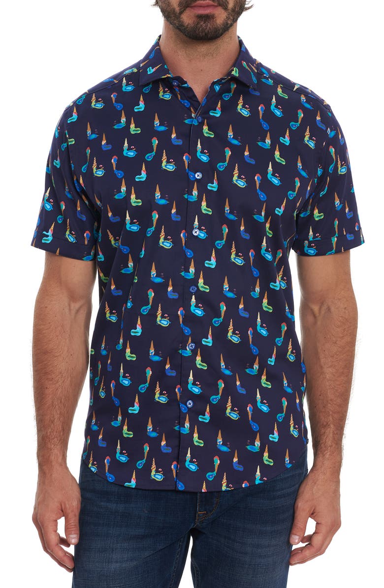 Robert Graham Ice Cream Shop Classic Fit Short Sleeve Button-Up Shirt, Main, color, 