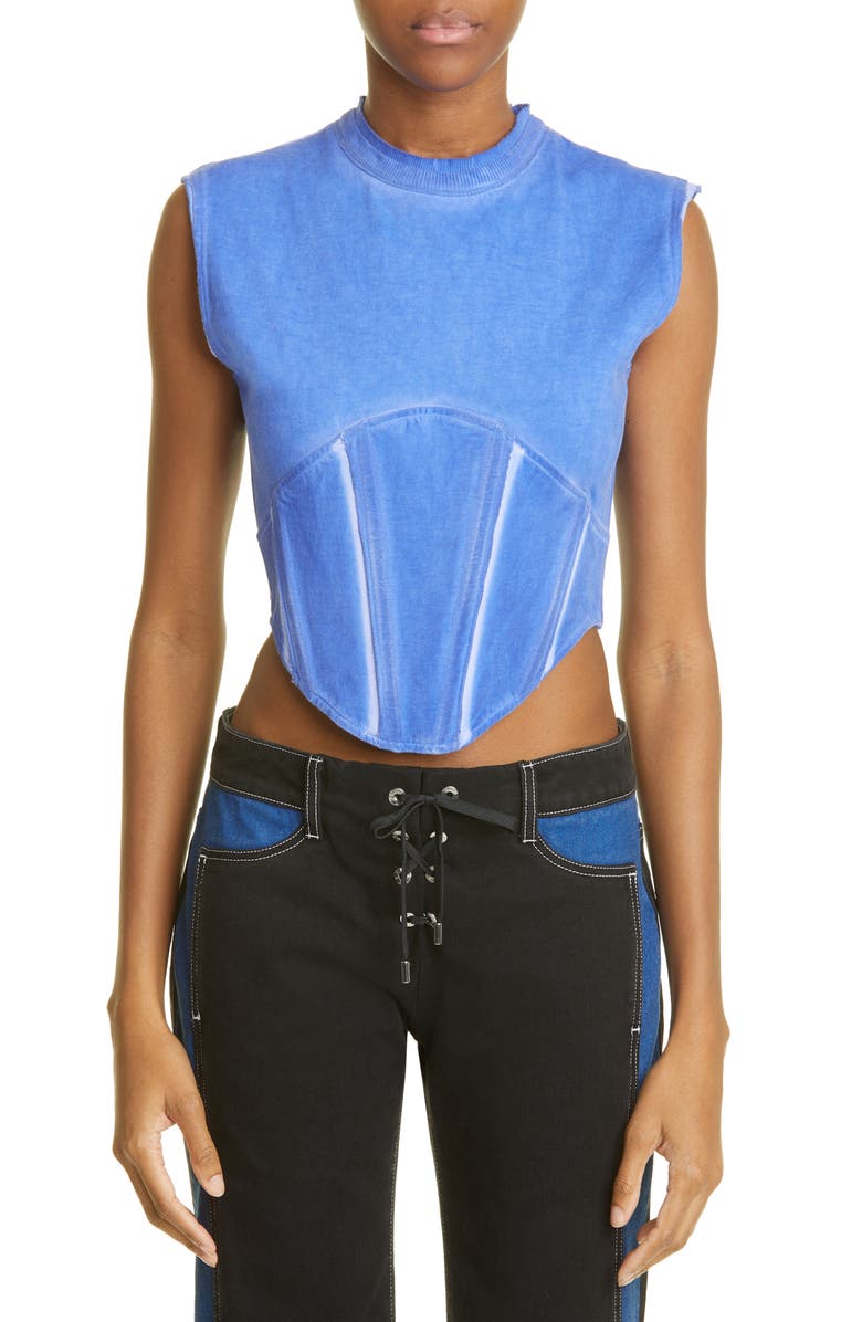 Dion Lee Space Dye Cotton Jersey Corset Top, Main, color, 