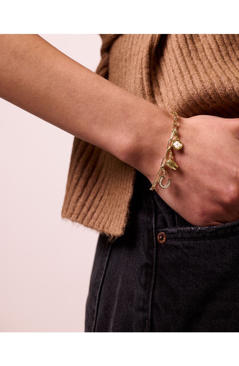 Electric Picks Clover Charm, Alternate, color, Gold