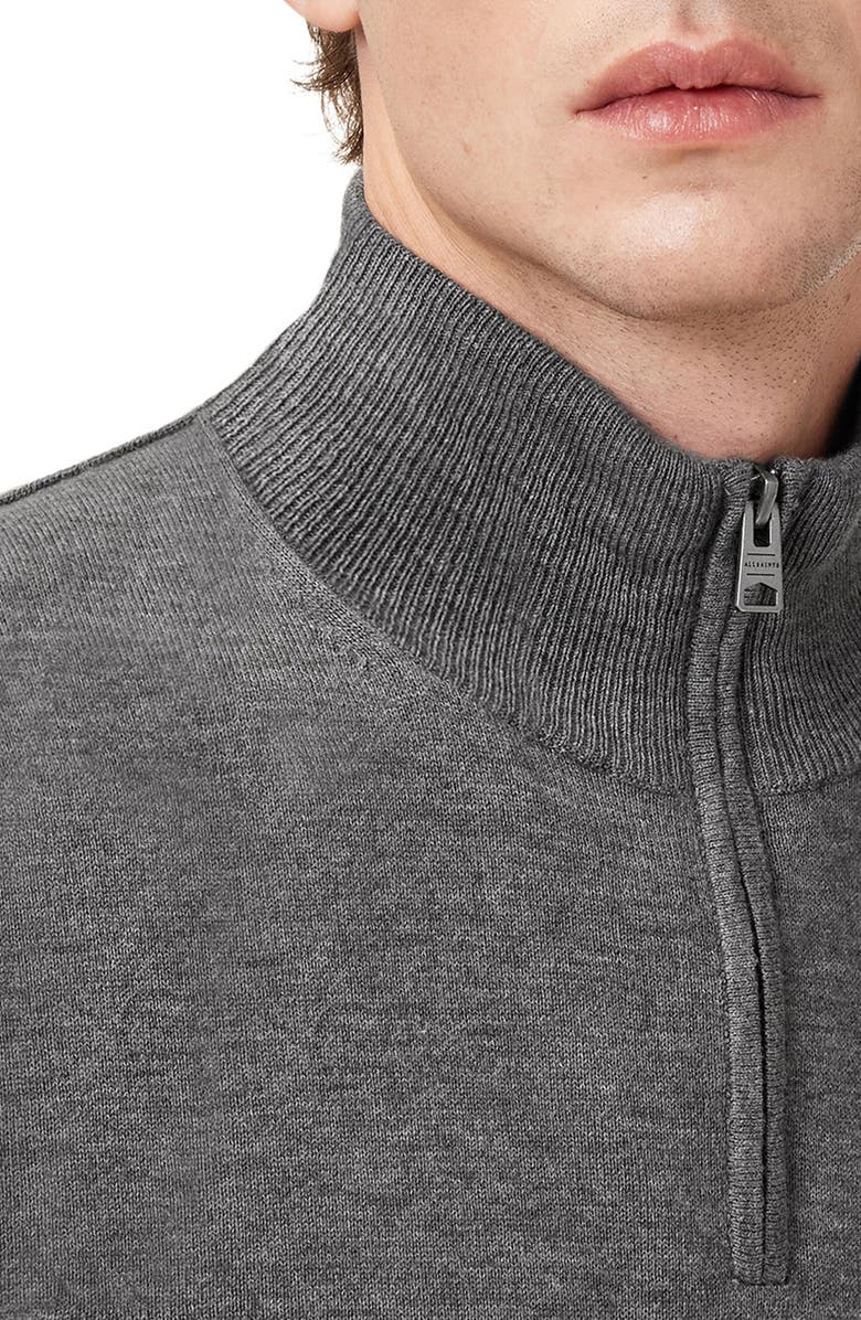 AllSaints Kilburn Mock Neck Wool Blend Quarter Zip Sweater, Alternate, color, 