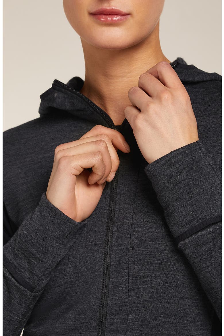 200 RealFleece™ Descender Zip Hoodie, Alternate, color, JET HEATHER/ BLACK