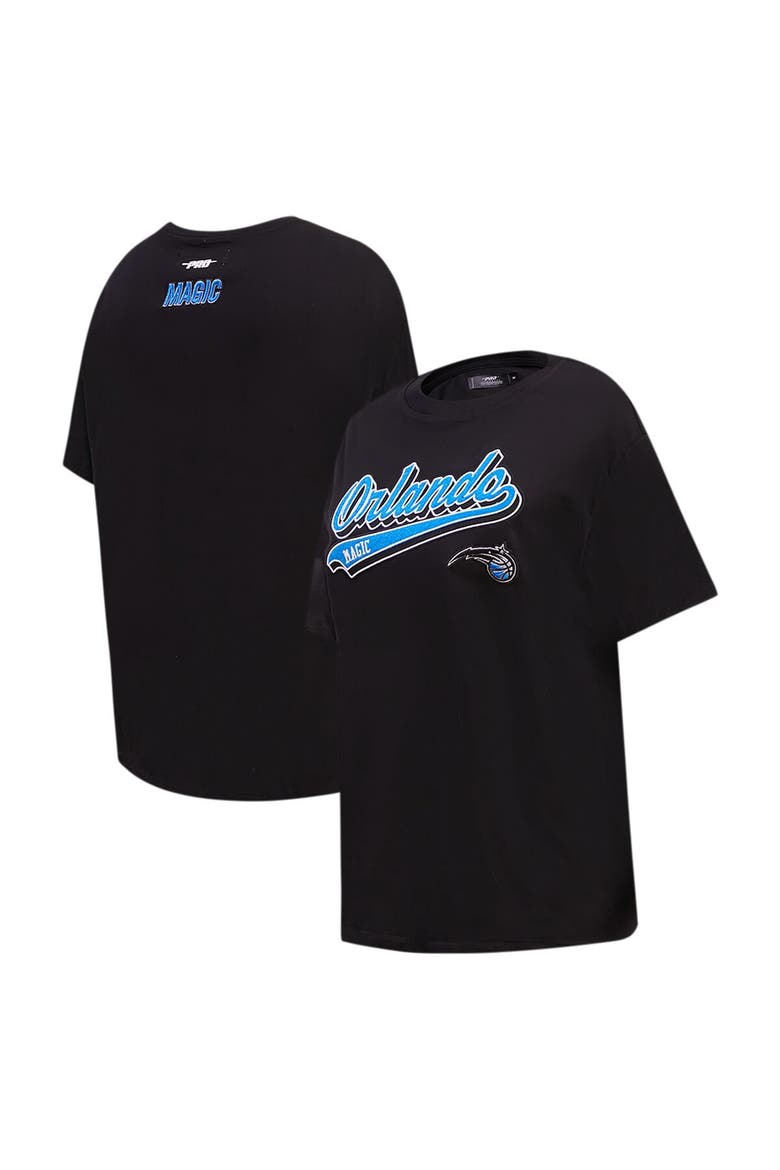 Women's Pro Standard Black Orlando Magic Script Boyfriend T-Shirt, Main, color, Black