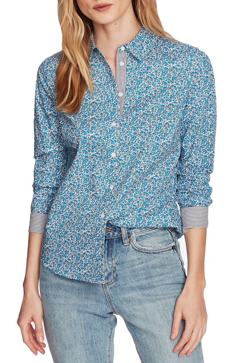 Court & Rowe Sweet Ditsy Fields Print Shirt, Main, color,