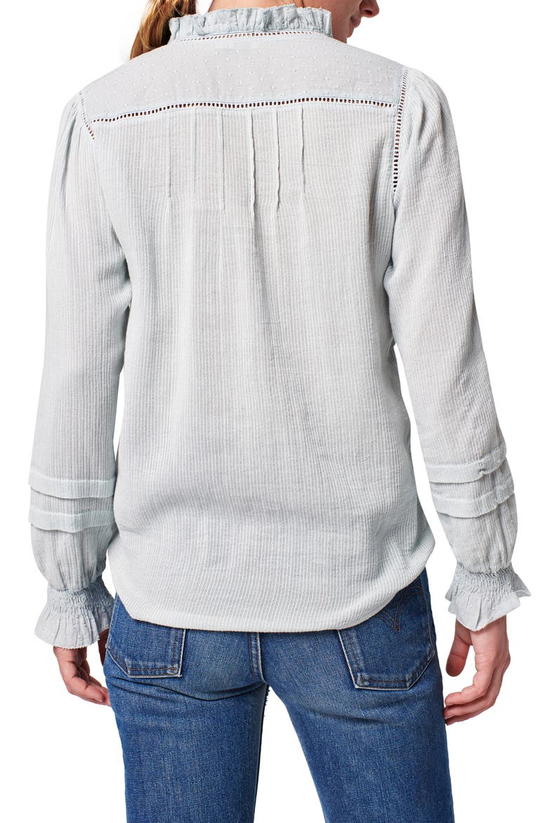 Willa Button Front Peasant Blouse, Alternate, color, SMOKE