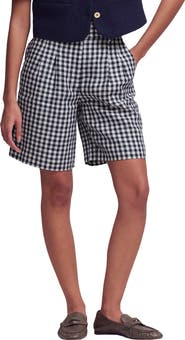 Boden Kensington Gingham Linen Shorts